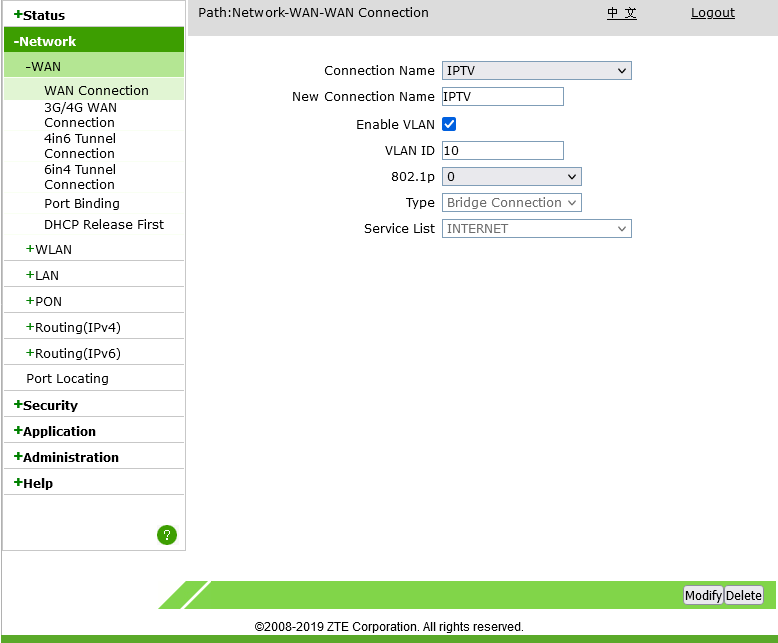 IPTV VLAN 10